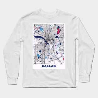 Dallas - United States MilkTea City Map Long Sleeve T-Shirt